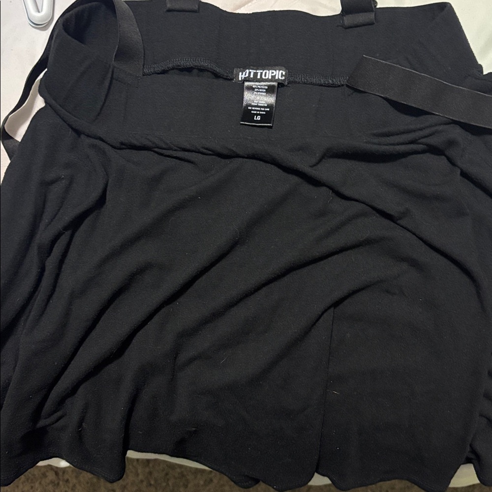Junior's L Hot Topic Suspender Skater Skirt Black WITH POCKETS - Picture 3 of 3